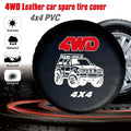 AD Car Tire Cover 14" 15" 16" 17" Inch 4WD 4x4 PVC Leather Spare Wheel Tire Cover Case Bag Pouch - Automotive LED Light