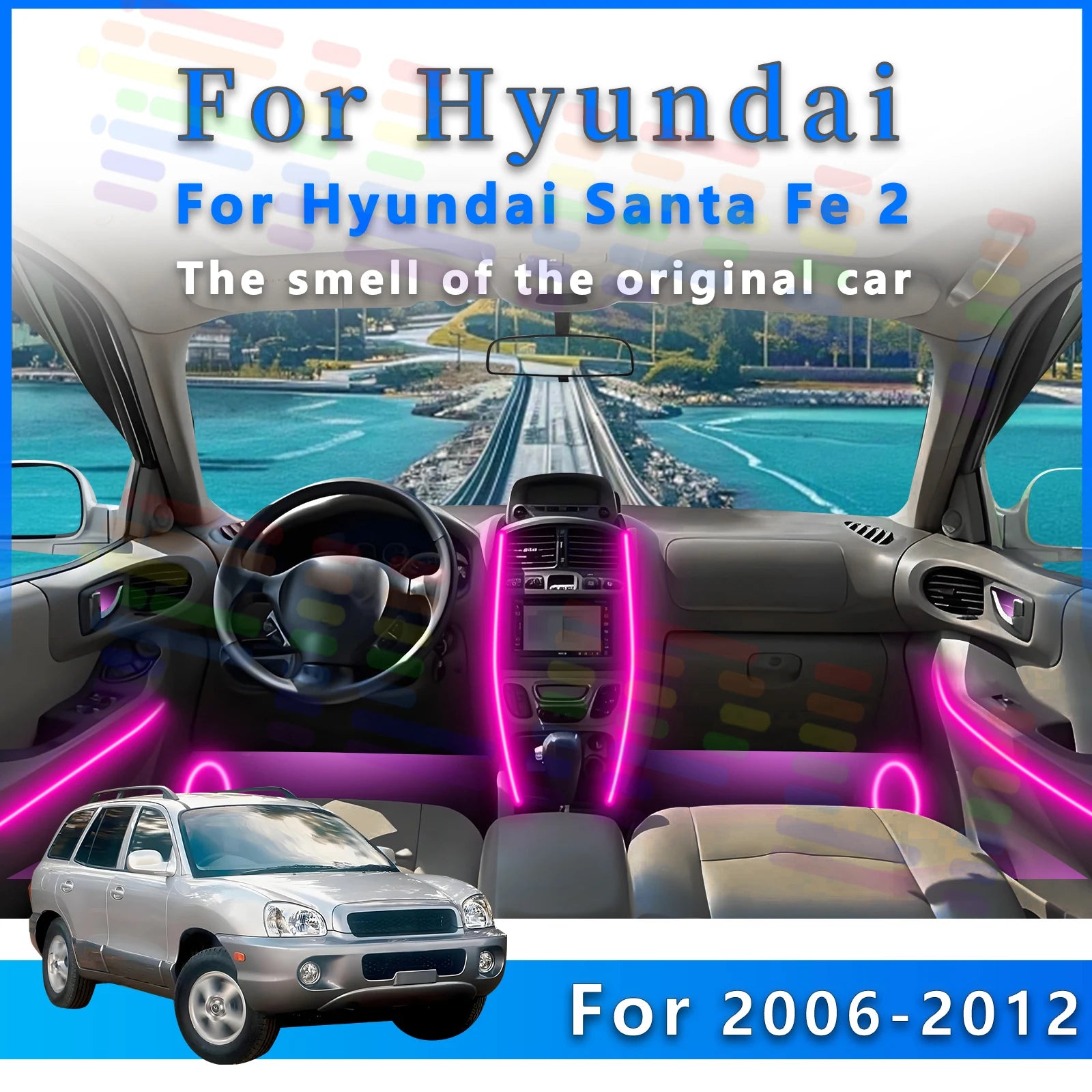 RGB - Ambient Light - for Hyundai 2009-2012 - App Control - Car Interior Lighting | AUTOKITSHOP