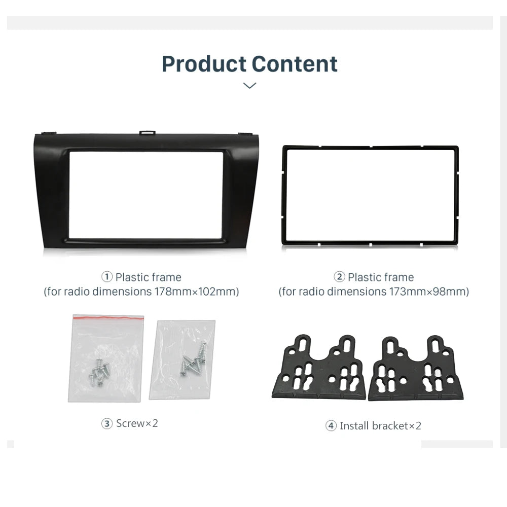 2Din Car Radio fascia for MAZDA 3/Axela 2004-2008 Double Din Fascia Audio Fitting Adaptor  | AUTOKITSHOP