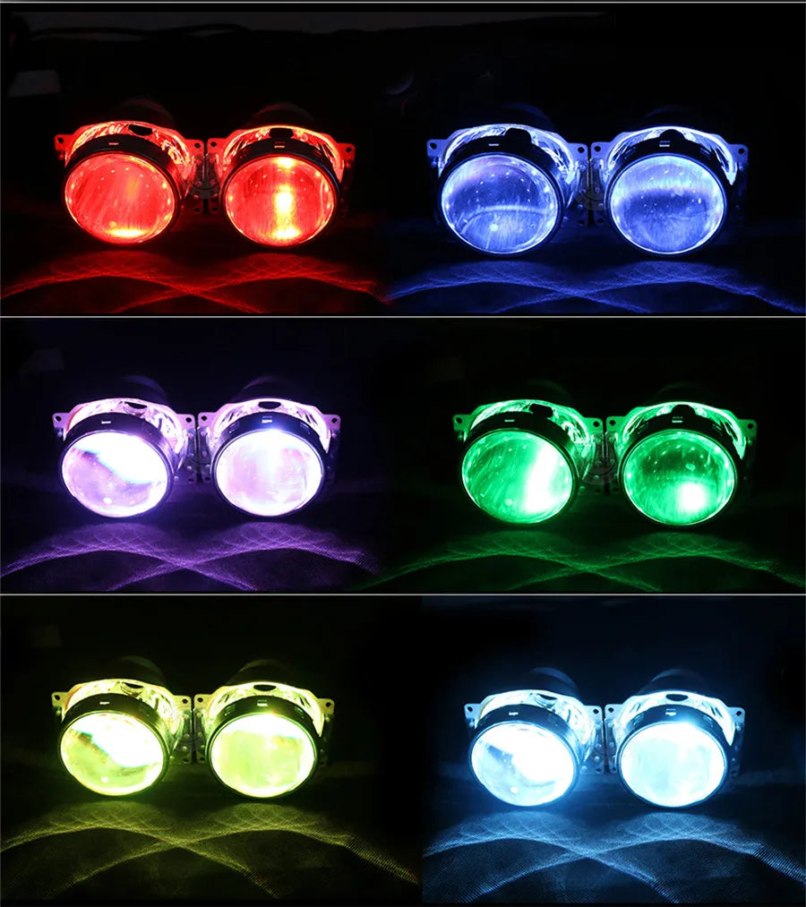 1 Pair Universal Car Styling Single Bead RGB LED Devil Eyes Bluetooth App control for Head