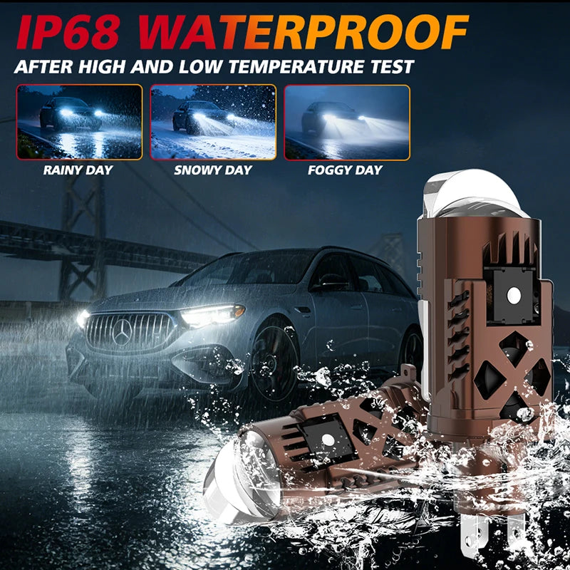 H4 LED Headlight Bulb Projector Lens Ultra Bright 9003/HB2 Hi/Low Beam Apply For Motorcycl