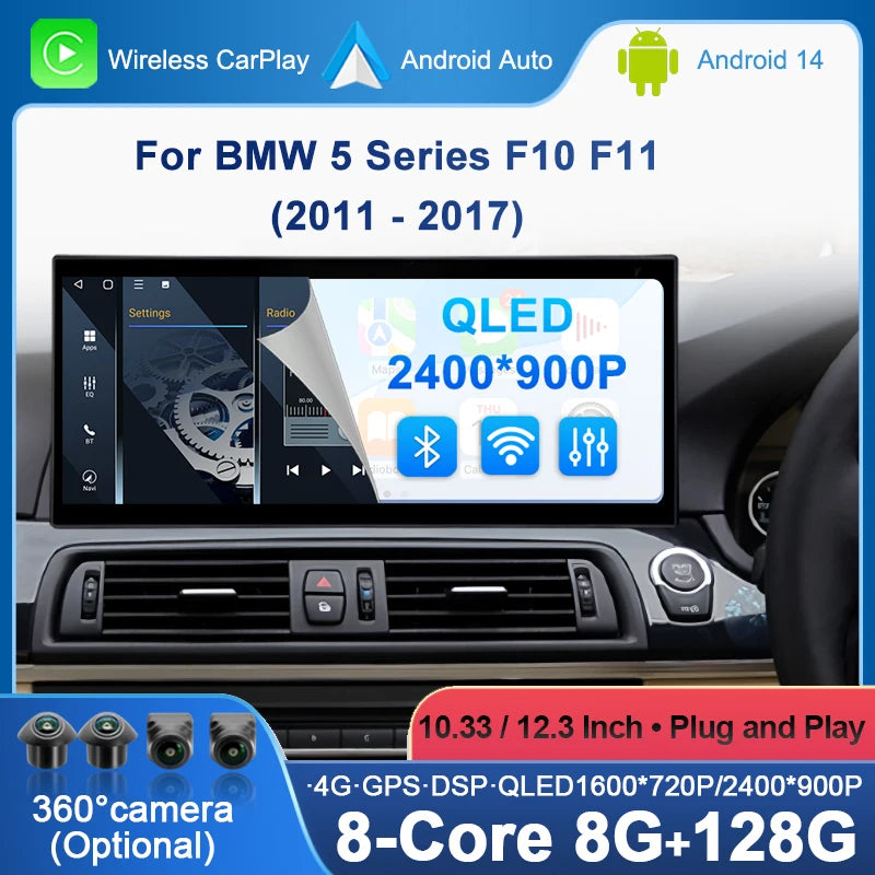 Right Hand Drive For BMW 5 Series F10 F11 2011 - 2017 CIC NBT System Car Multimedia Radio