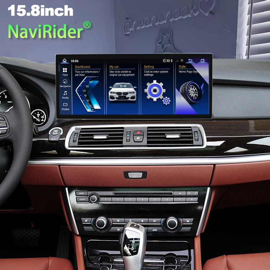 15.8inch Android 15 Screen For BMW 5 Series GT F07 2010-2017 Auto Stereo Car Radio Carplay