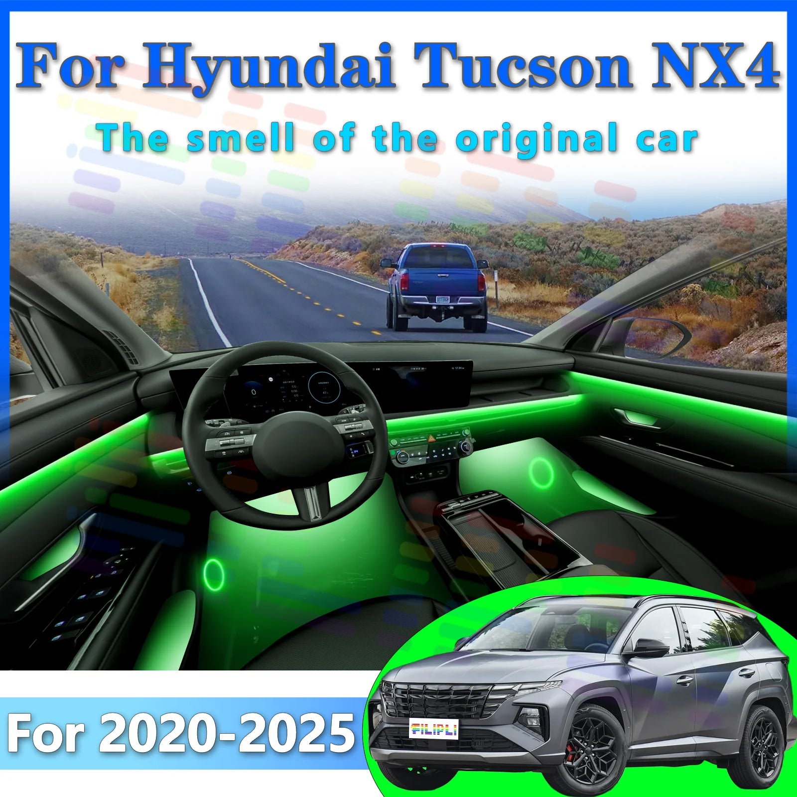 RGB - Ambient Light - for Hyundai NX4 2023-2026 - App Control - Car Interior Lighting | AUTOKITSHOP