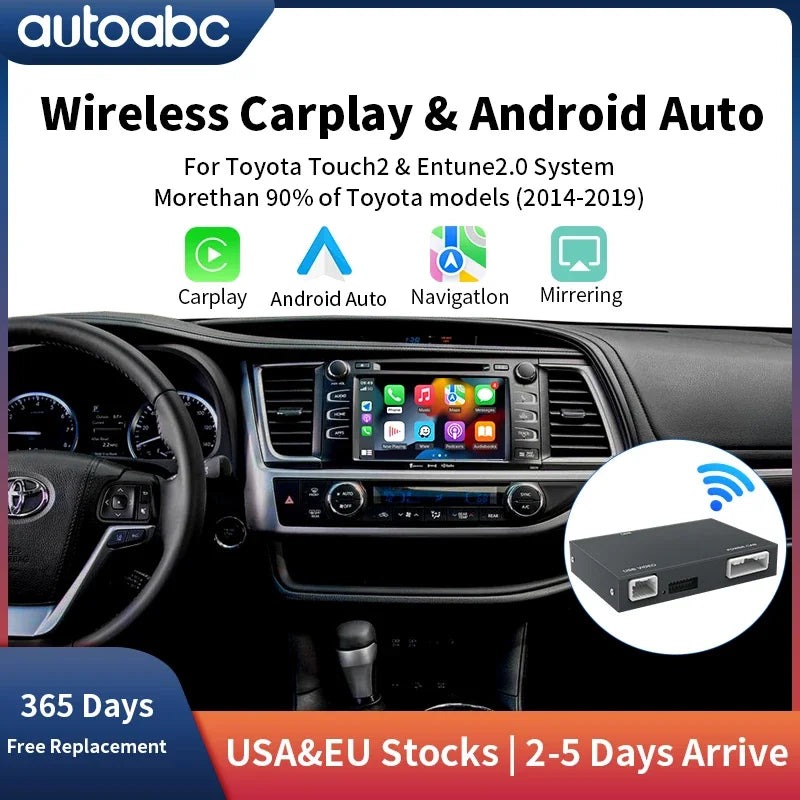 AUTOABC Wireless Carplay Android Auto for TOYOTA Touch2 Entune2.0 Highlander Tundra Sienna | AUTOKITSHOP