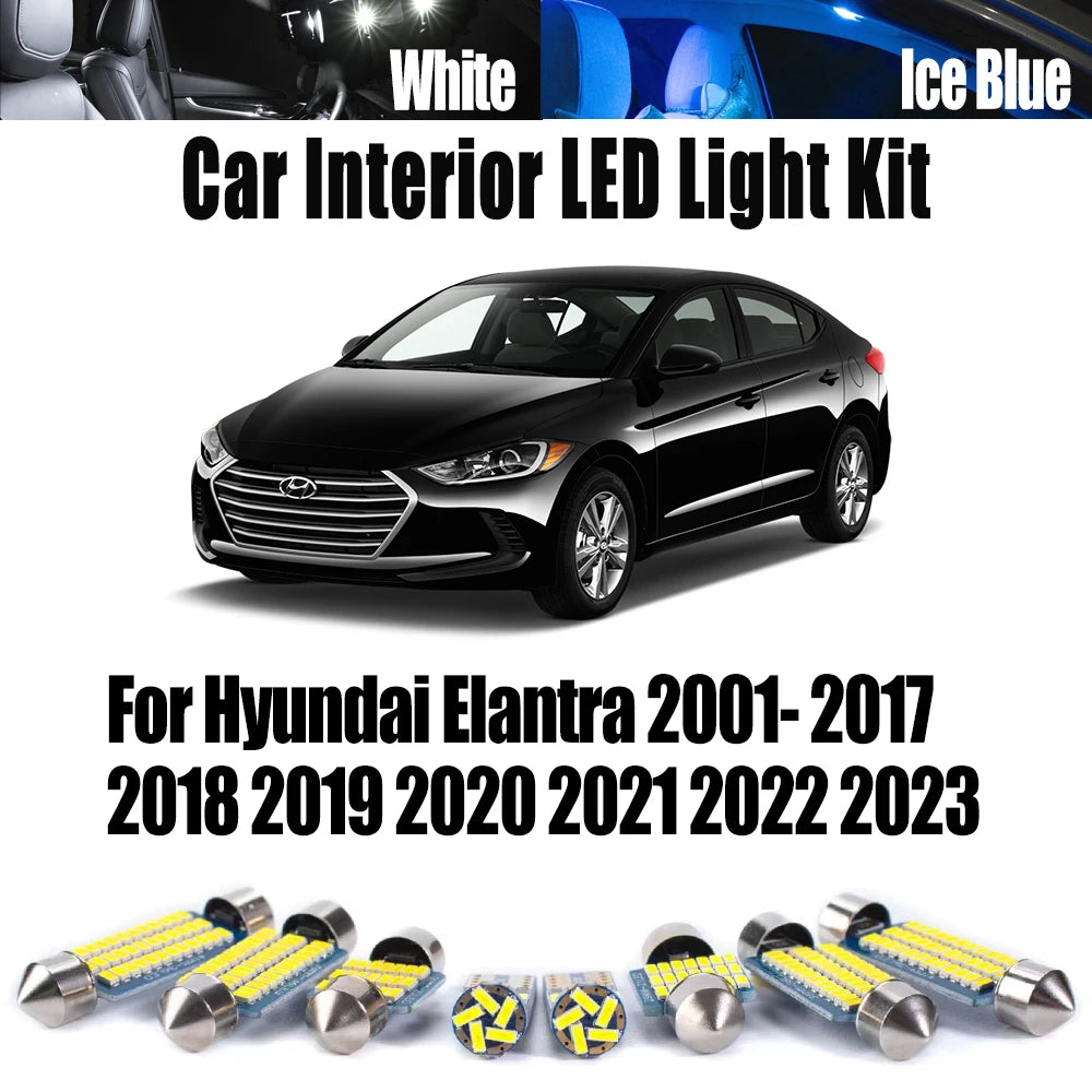 LED Interior Light Kit for Hyundai Elantra 2001- 2021 - Canbus Dome Map Door Trunk Bulbs | AUTOKITSHOP