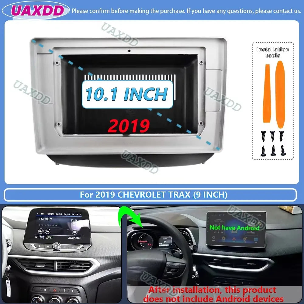 For 2017-2019 CHEVROLET TRAX TRACKER 9 10.1INCH Car stereo radio MP5 Android frame panel f