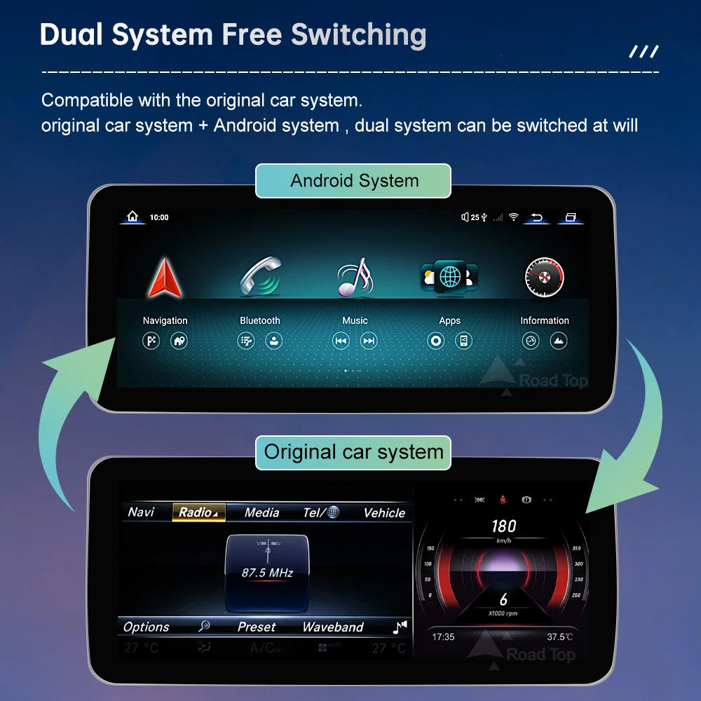 Road Top Android 13 Touch Screen Car Radio for Mercedes Benz GLE GLS 2016-2019 GPS Wifi LT