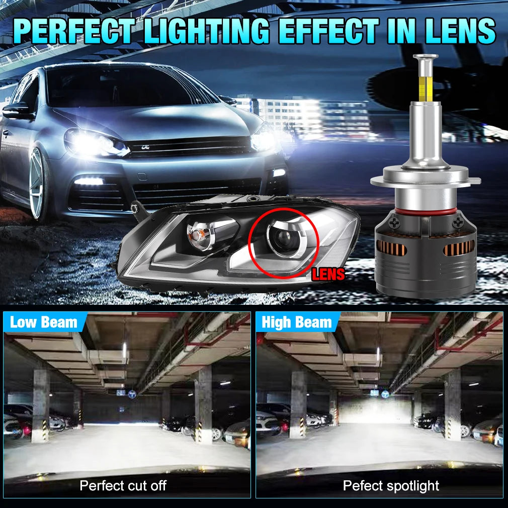 XSTORM H7 LED Canbus 9005 9006 H4 H11 H1 LED Headlight Bulbs 300W 30000LM 360 Car Light 65