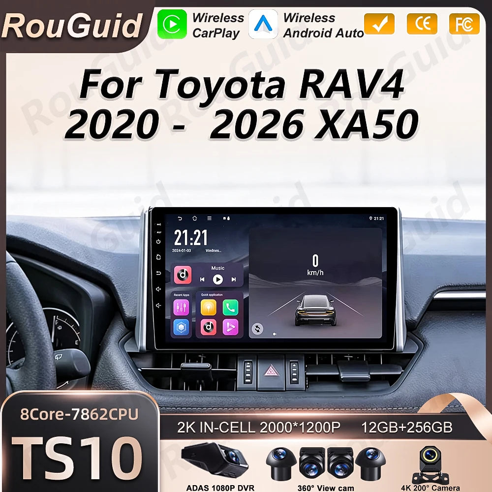 Android 16 Car Radio For Toyota RAV4 2020 2021 2022 2023 2024 2025 2026 XA50 Multimedia Pl | AUTOKITSHOP