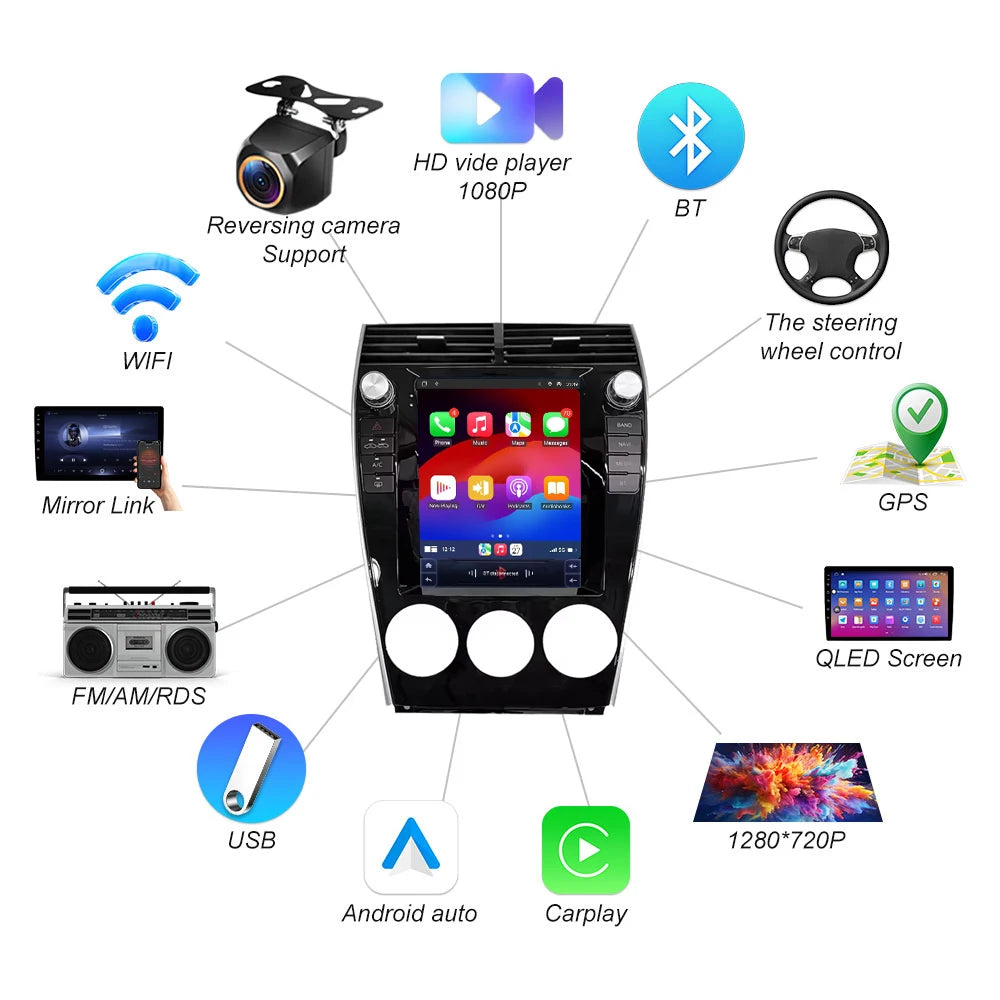 9.7" Android 16 For Mazda 6 2004 2005 2006 2007 2008 2009 2010 2012 2013 2014 2015 Car Rad | AUTOKITSHOP