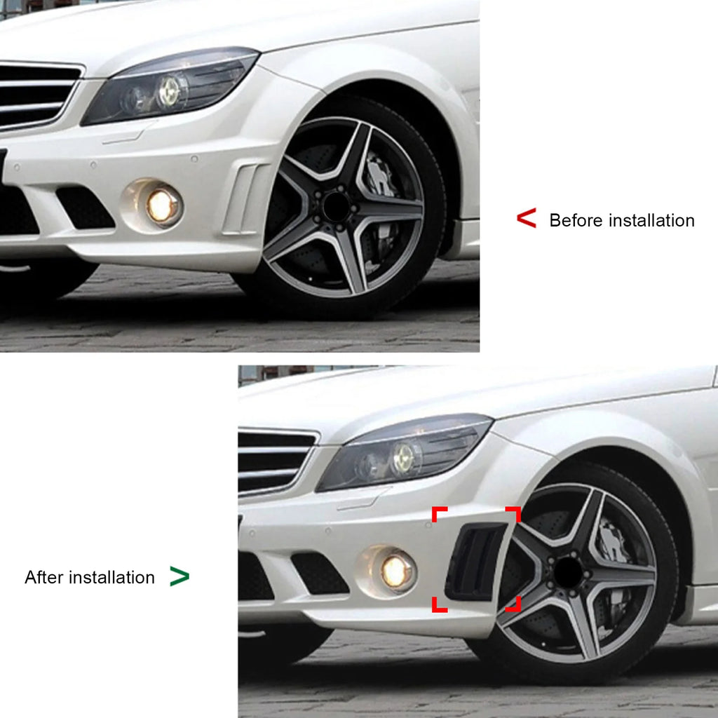 Car Front Bumper Side Vent Trim Glossy Black Sporty Look Enhanced Aerodynamics f for S204 W204 C63 - Automotive LED Ligh