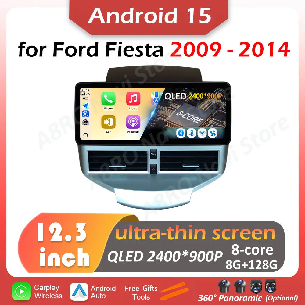 for Ford Fiesta 2009 - 2014 Car Radio Multimedia Player 12.3-inch Carplay Autoradio Coolin | AUTOKITSHOP
