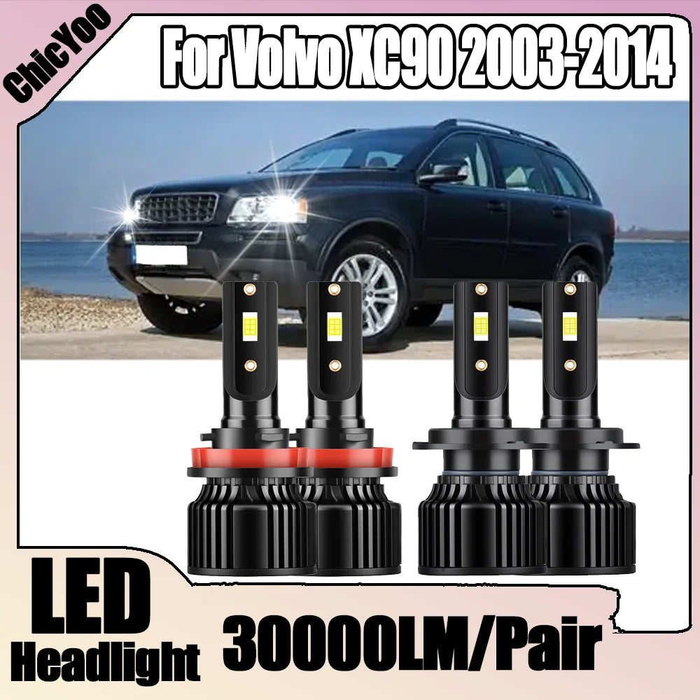 30000LM 150W High Low Beam H7 H11 LED Headlight 6000K For Volvo XC90 2003 2004 2005 2006 2