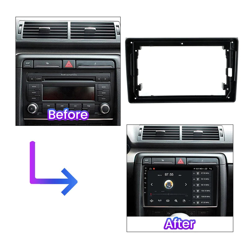 9 Inch Radio Fascias for For Audi A4 2002-2008 Panel Dash Mount Kit Frame Stereo Player Be | AUTOKITSHOP