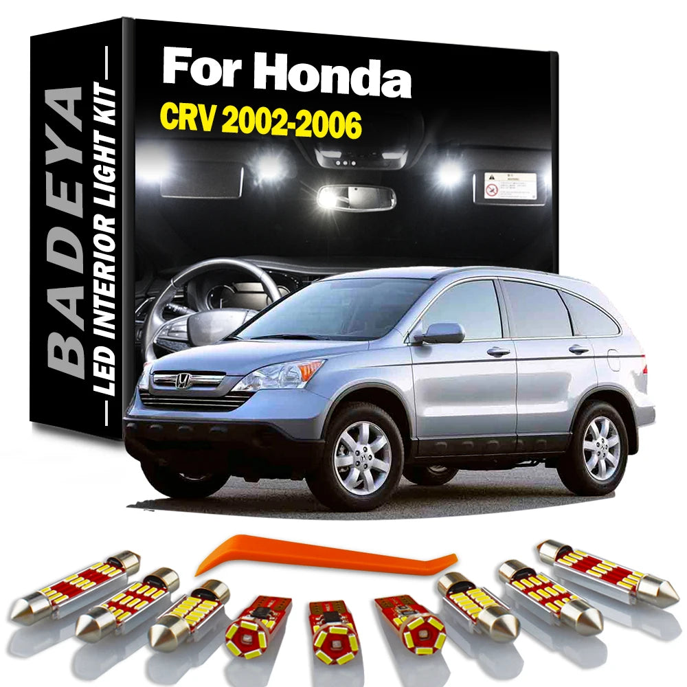 9-Piece LED Interior Light Kit for Honda MK2 2002-2004 - Canbus Error-Free Interior Bulbs