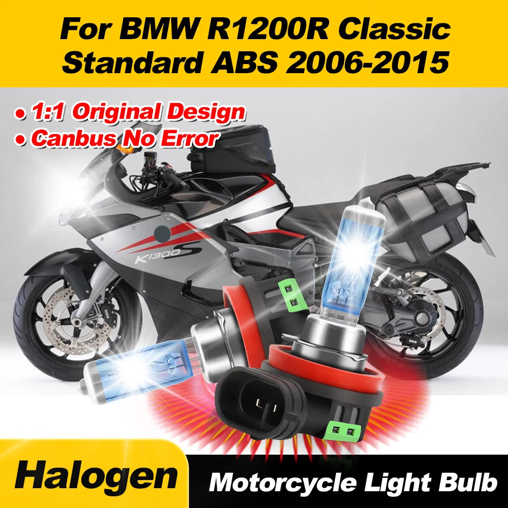 100W Motorcycle Headlight Bulbs 20000LM Moto Halogen Lamps 12V For BMW R1200R Classic Stan