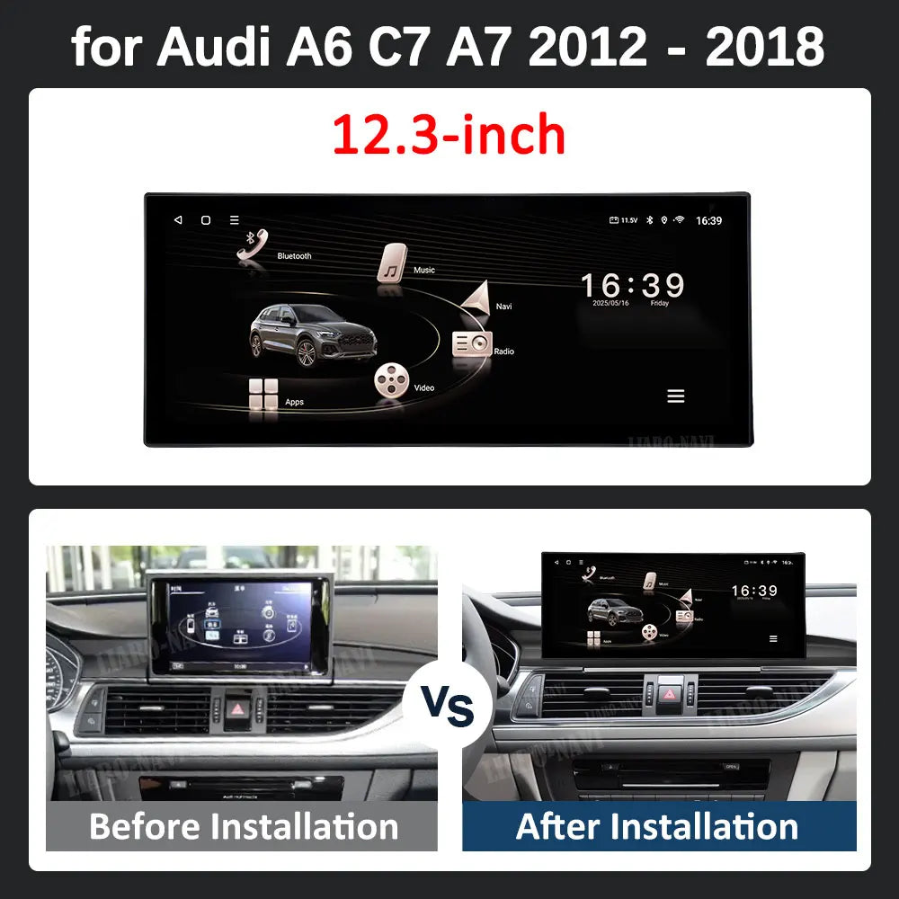 12.3 '' Car Radio Video Multimedia Player GPS BT for Audi A6 C7 A7 2012 - 2018 Wireless Ca