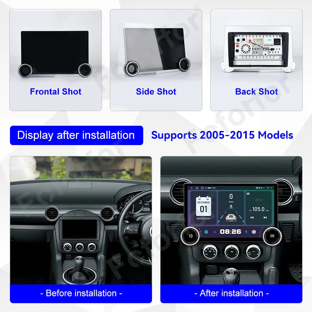 Upgrade 11.5 Inch Android 15 Ultra Clear HD Touch Screen Wireless CarPlay GPS Multimedia P