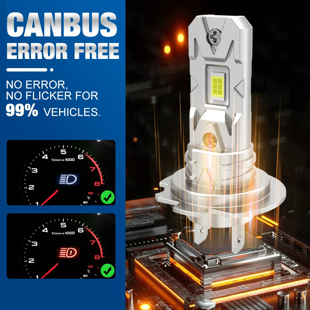 100W Turbo H7 LED CANBUS Lights 20000LM LED Headlight Bulbs CANBUS Lights CSP Wireless Car