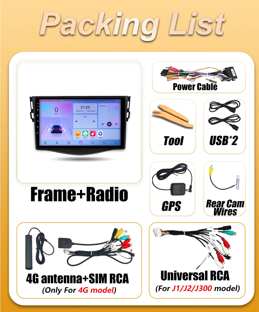 Android 16 Car Radio For Toyota RAV4 Rav 4 2005 - 2013 Carplay Auto Multimedia Player GPS  | AUTOKITSHOP