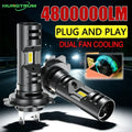 H7 LED Headlights Dual Fans Cooling 4800000LM H7 LED Spotlight Bulb 6000K Plug And Play Fo