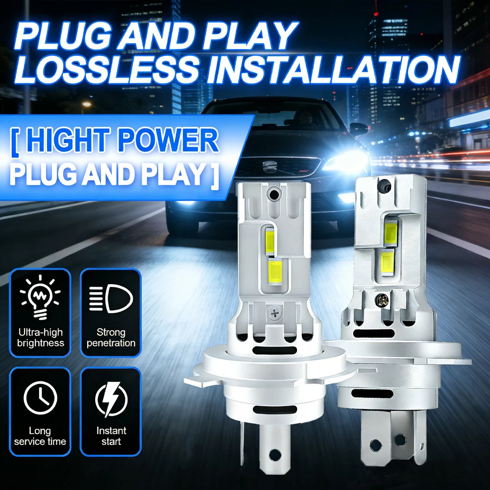 H4 LED Headlights Bulb Ampoule Led 1600000LM 1200W Super Bright CANBUS Error Free High Low