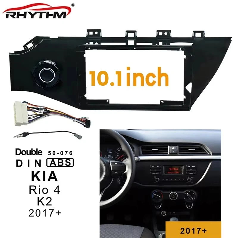 10.1 inch 2din Car Fascia For K2 RIO 4 2017+ Stereo Panel Dash Mount Installation Double D | AUTOKITSHOP