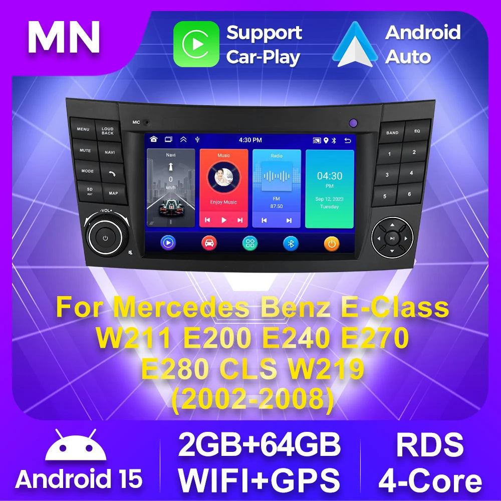 2 Din 7'' Car FM Radio for Mercedes Benz E-class W211 E200 E220 E300 E350 E240 E280 CLS CL | AUTOKITSHOP