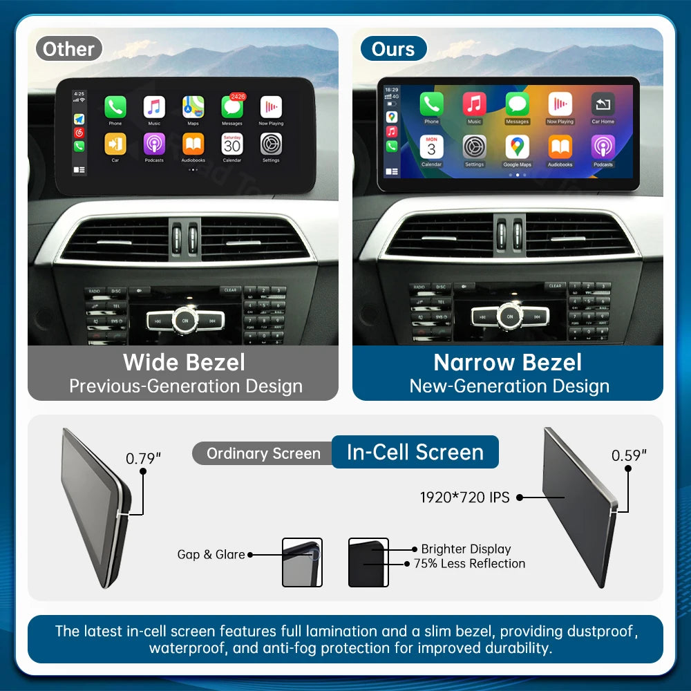 12.3 Ultra-thin Multimedia Dispaly Screen For Mercedes-Benz C Class W204 2011-2014 NTG4.5/ | AUTOKITSHOP