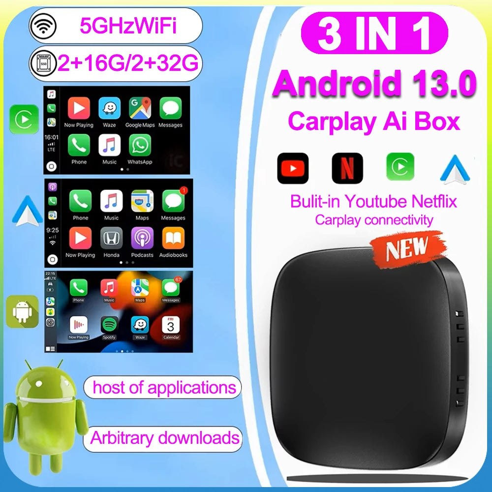 Android 13 Car Ai Box Wireless Carplay Adapter Android Auto For Netflix Youtube For MG MAR