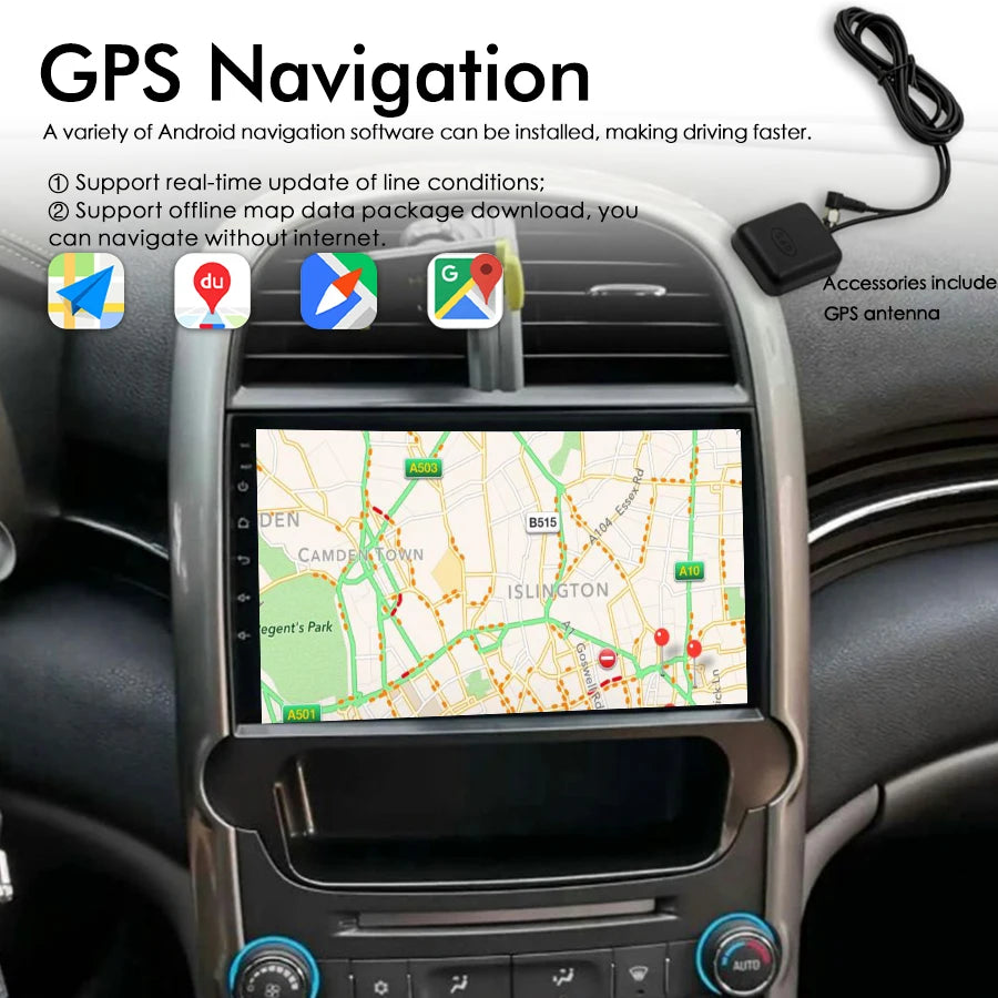 Car Radio For Chevrolet Malibu 2013 2015 Navigation GPS 2 Din Android 13 8GB RAM 128GB ROM | AUTOKITSHOP