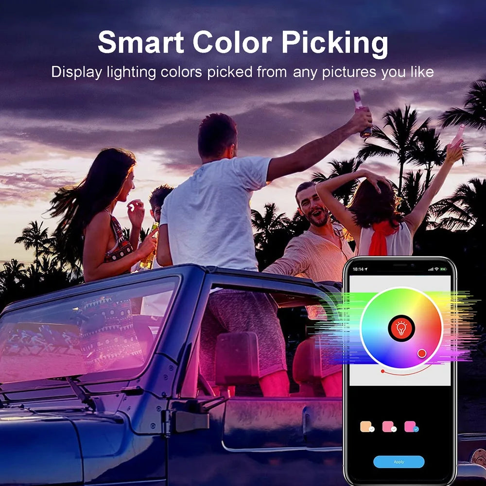 Universal Car Ambient Light Kit With Wireless APP Control 256 RGB Dream Color and 55 Prese | AUTOKITSHOP