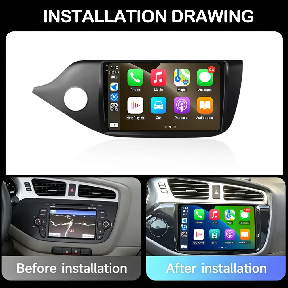 Wireless CarPlay For KIA Ceed CEED JD 2012-2016 Android 16 Car Radio Multimedia Video Play