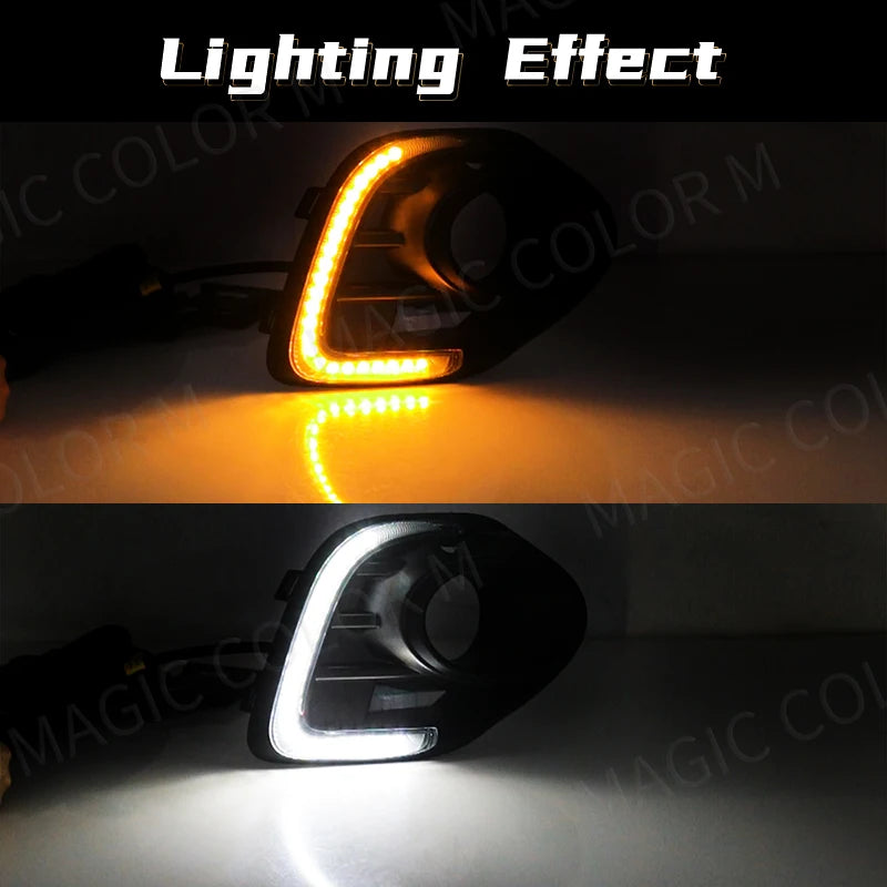 DRL For Mitsubishi Lancer 2015 2016 2017 LED Daytime Running Light Turn Signal Daylight Wa | AUTOKITSHOP