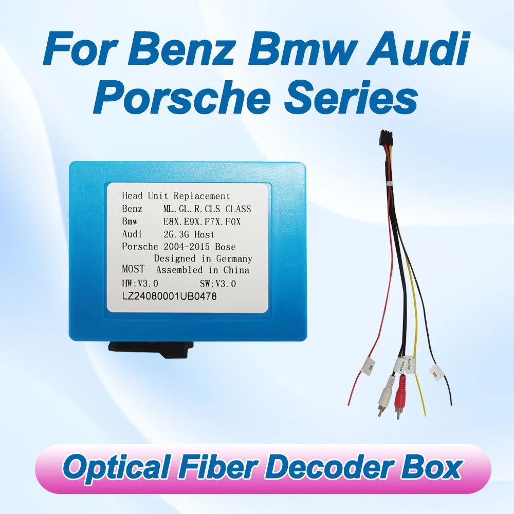 Car Stereo Radio Optical Fiber Decoder Most Box for Audi Mercedes Benz ML/R Series Porsche