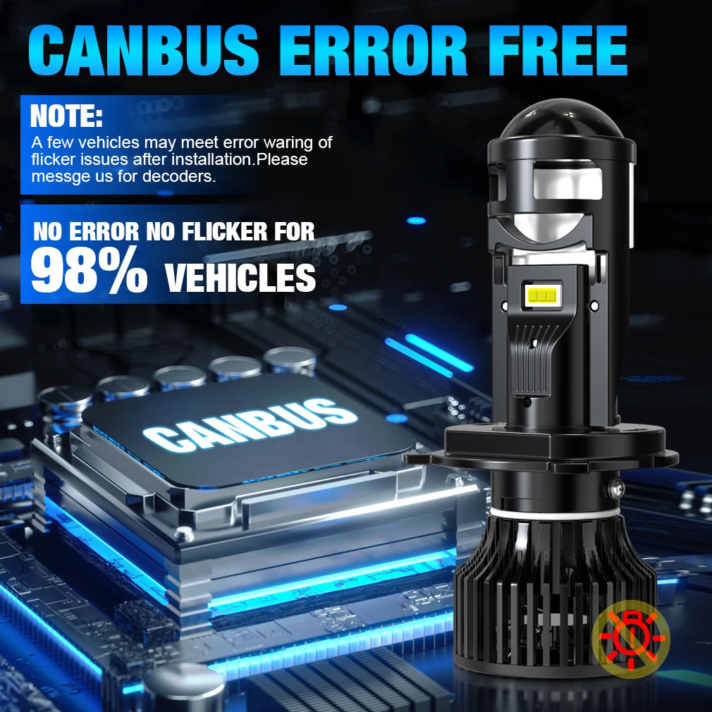 300W 30000LM Bi LED H4 LED Projector Lens Headlight Canbus Auto H4 LED Light Bulb Auto Mot