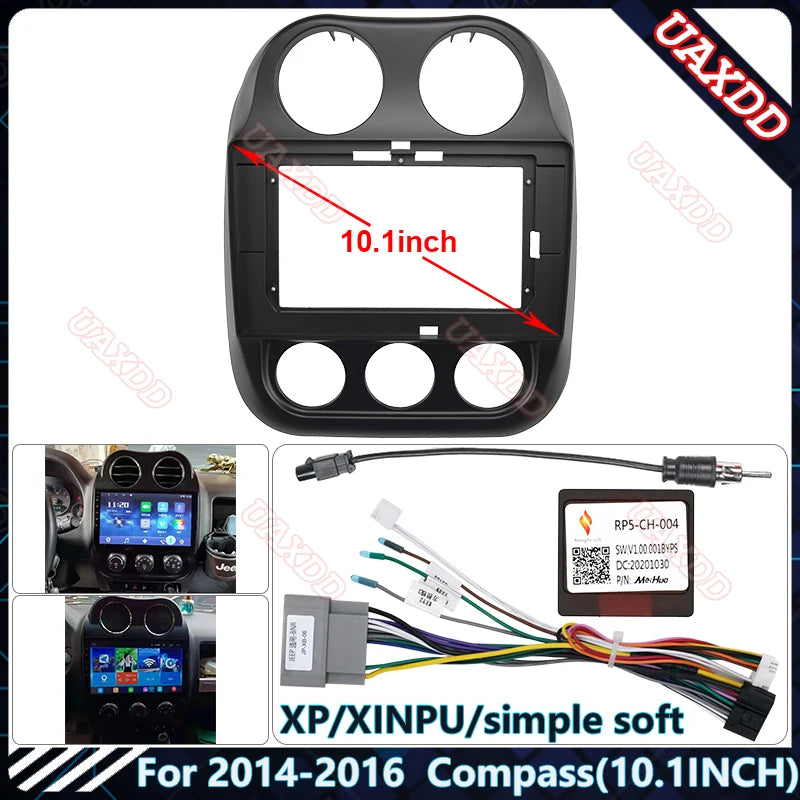 Car DVD CD MP3 Radio Android Stereo for 2014-2016 JEEP Compass 10.1 Inch Audio Screen Mult
