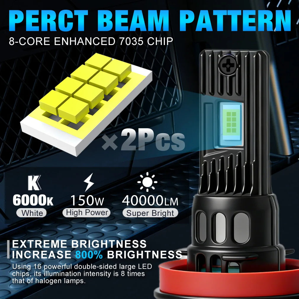 XSTORM H11 9005 LED Headlights Canbus 40000LM 150W Car Lights Bulbs H11 LED Lights for Car