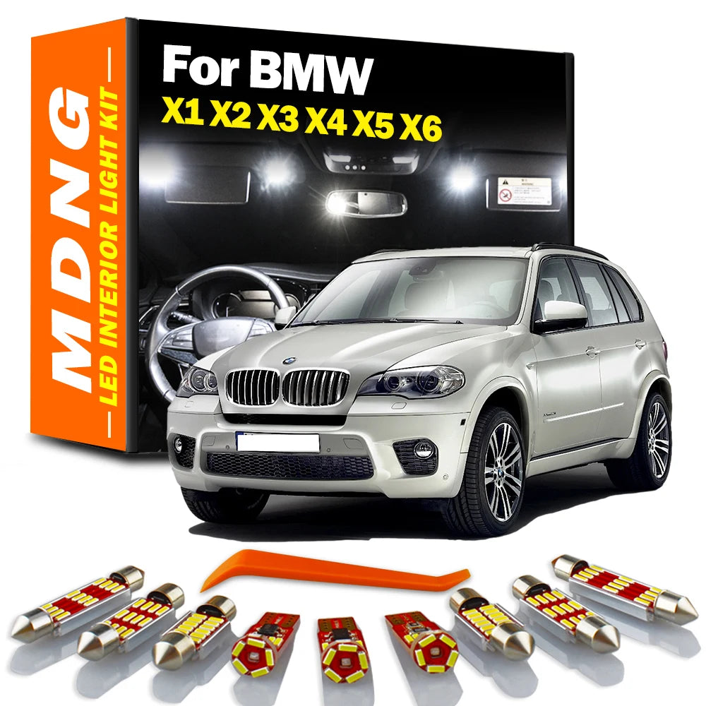 LED Interior Light Kit for BMW X1 E84 F48 X2 F39 X3 E83 F25 X4 F26 X5 E53 E70 X6 E71 Canbus Car LED Bulbs - Canbus Er...