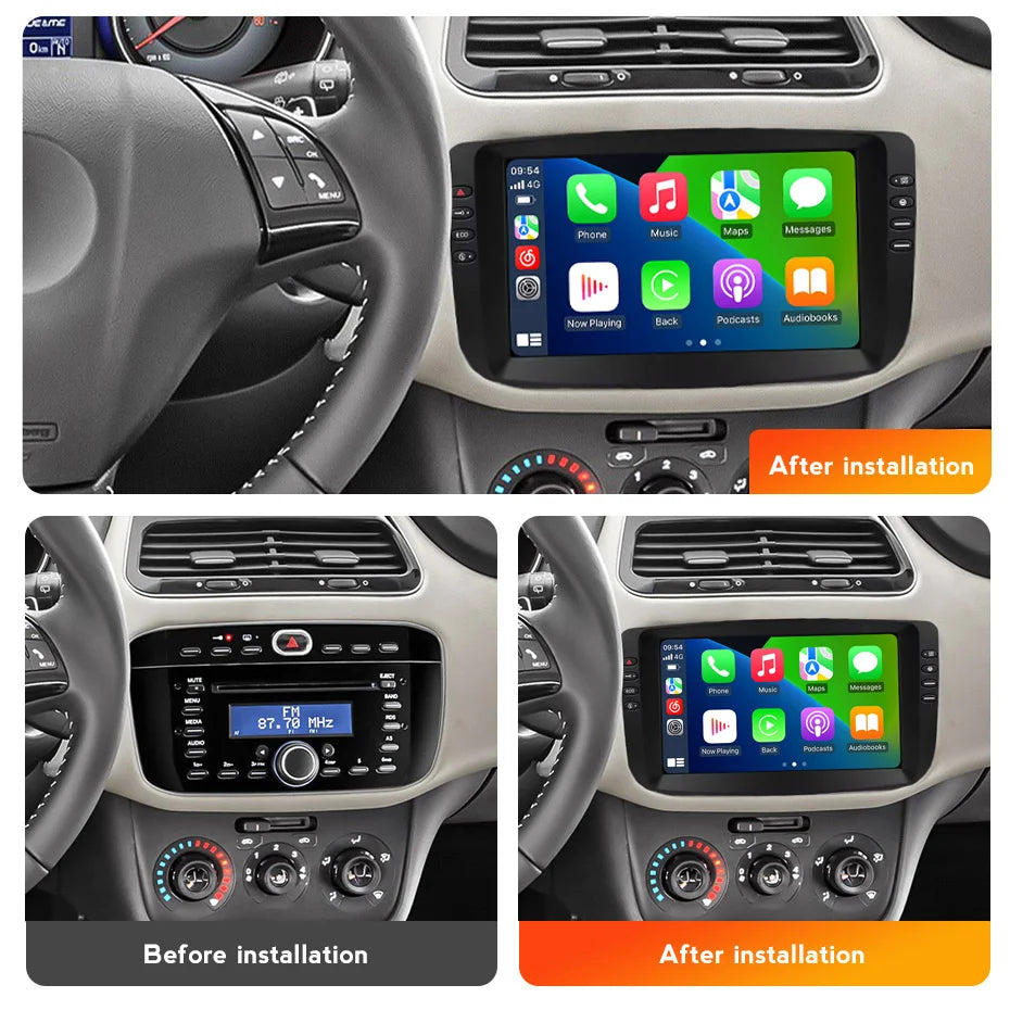 Android Auto Car Radio for Fiat PUNTO EVO 2012-2015 Carplay Intelligent System IPS Multime | AUTOKITSHOP
