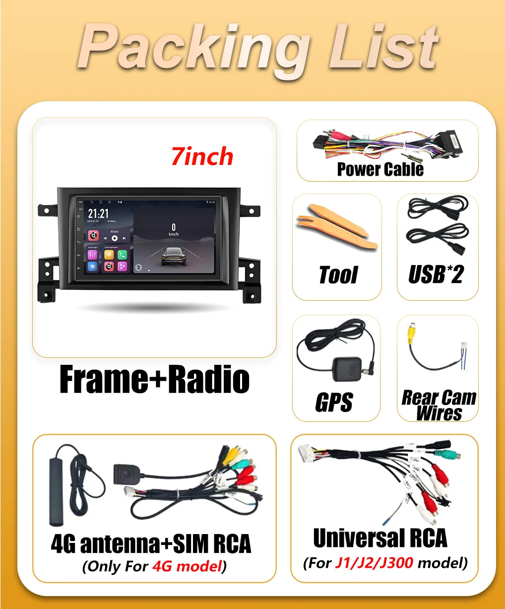 Android 16 Auto Car Radio For Suzuki Grand Vitara 3 2005 - 2015 Carplay Auto Multimedia Pl | AUTOKITSHOP