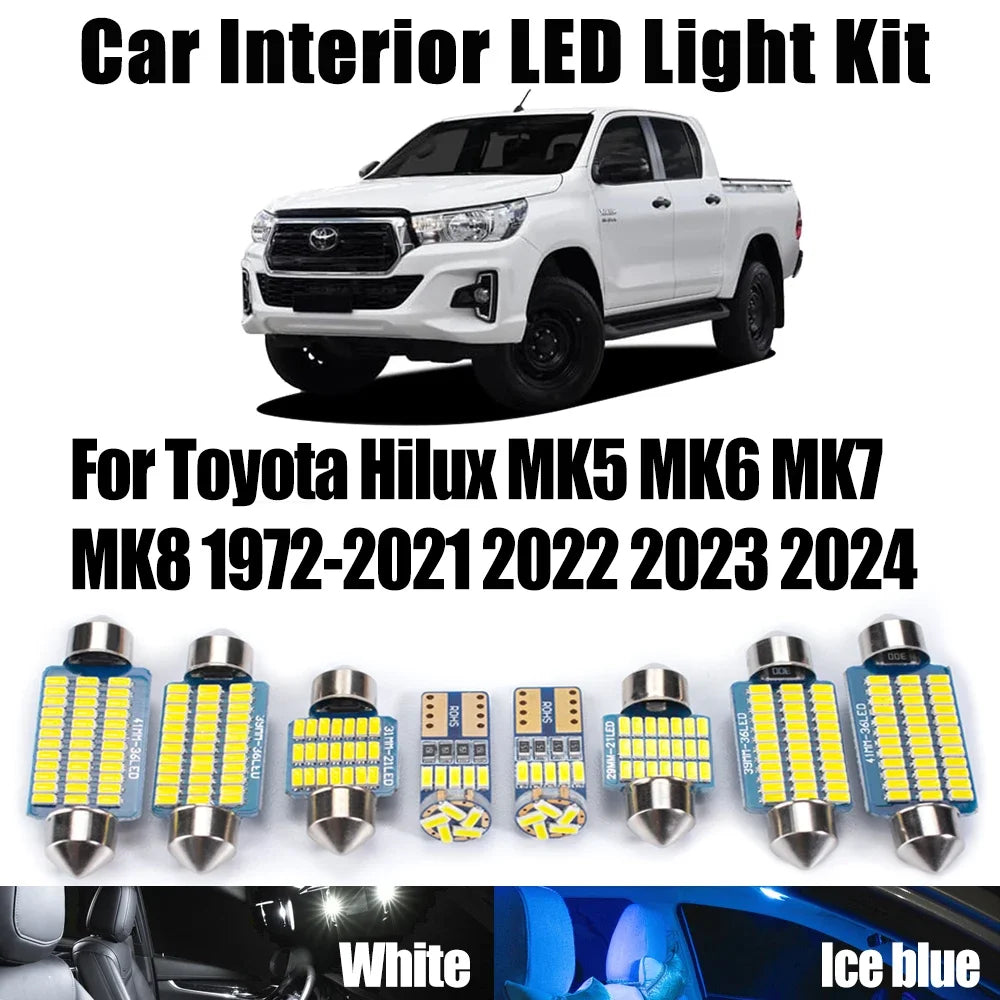 LED Interior Light Kit for Toyota Hilux MK5 MK6 MK7 MK8 1972- 2021 - Canbus Dome Map Door Trunk Bulbs | AUTOKITSHOP