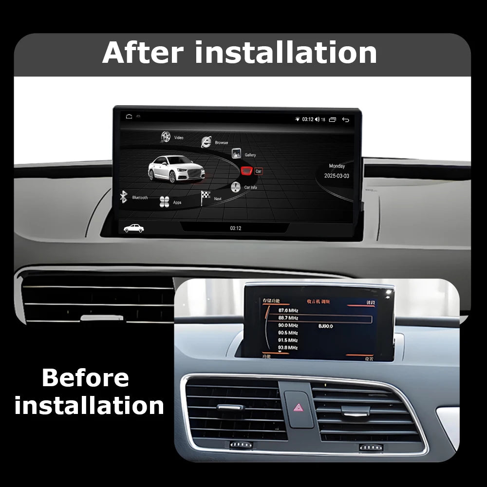 8.8 inch Android OS For Audi Q3 2011 - 2018 Car Intelligent Multimidia Touch Display Scree