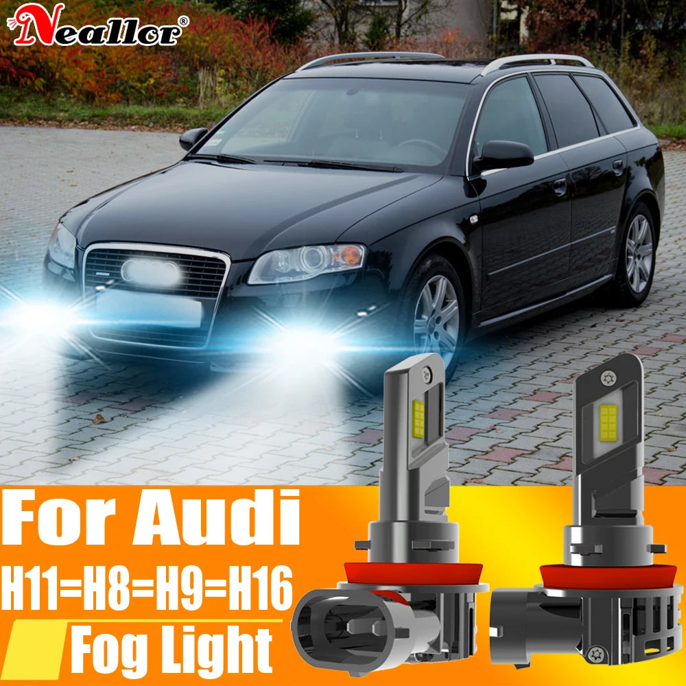 2x H11 H8 Led Fog Lights Headlight Canbus H16 H9 Car Bulb Diode Lamp 12v 55w For Audi A4 8