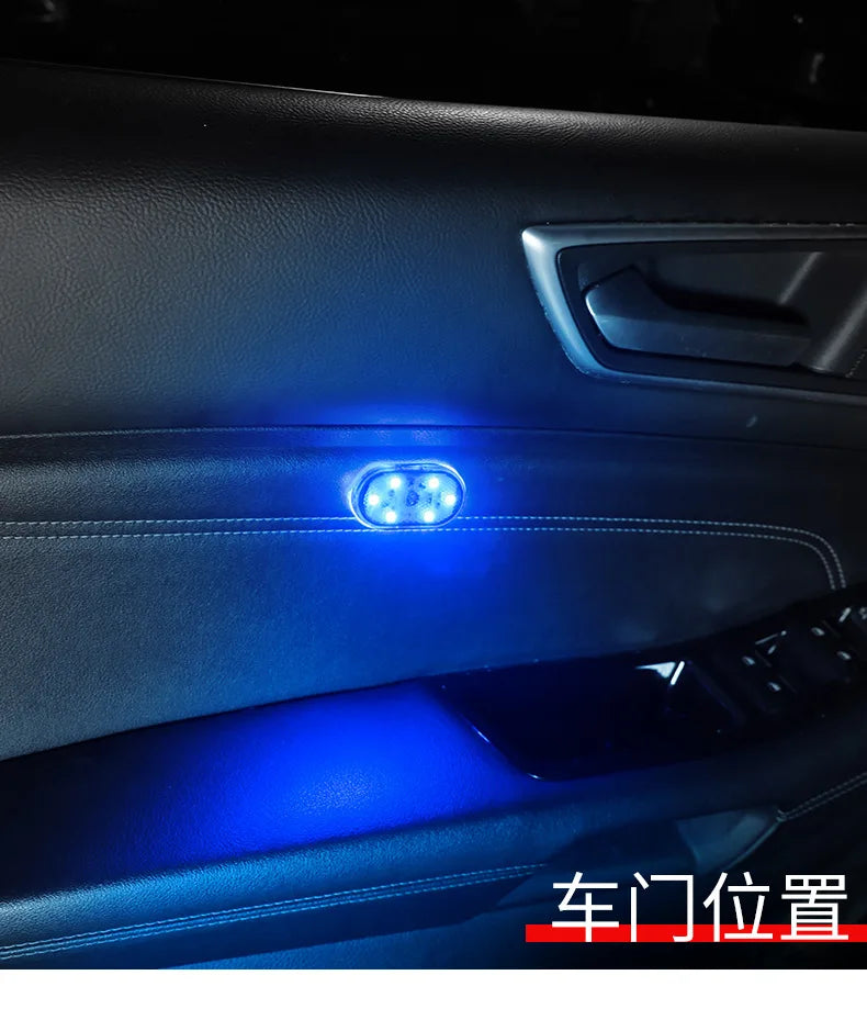 Car LED Touch Lights Wireless Interior Light Magnetic Auto Door Light Roof Ceiling Lamp Reading Lamp USB Rechargeable 5V