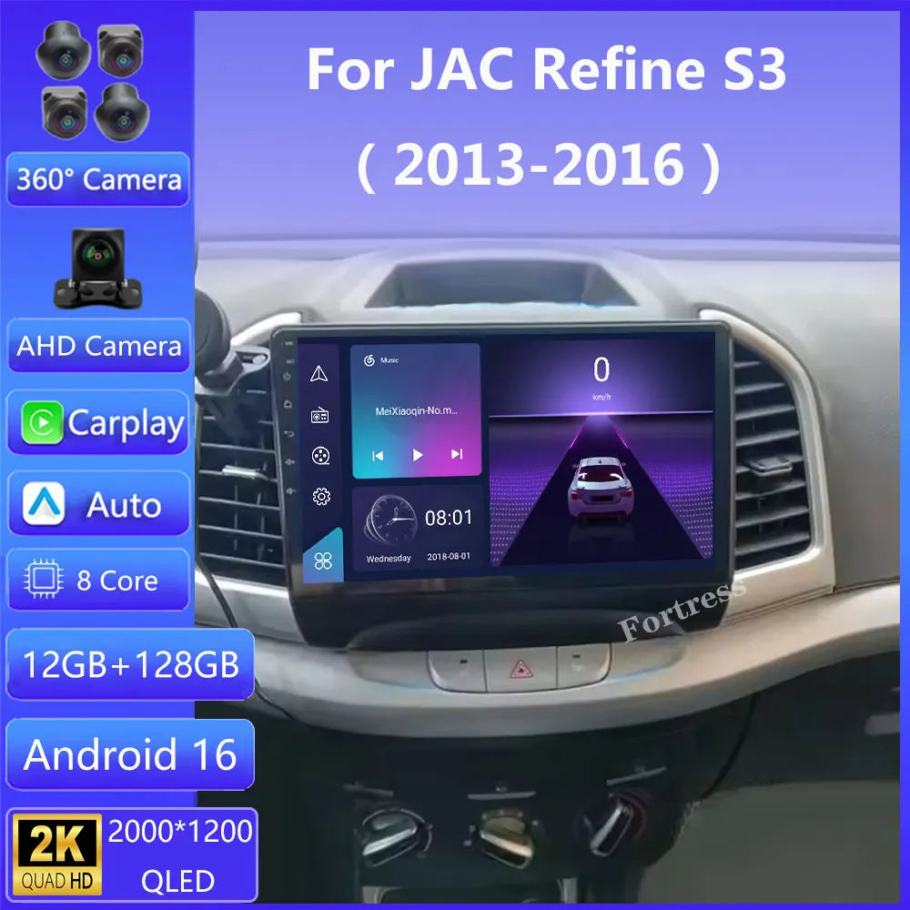 Android 16 Auto For JAC Refine S3 2017 2018 - 2019 Car Radio Stereo Multimedia Video Playe