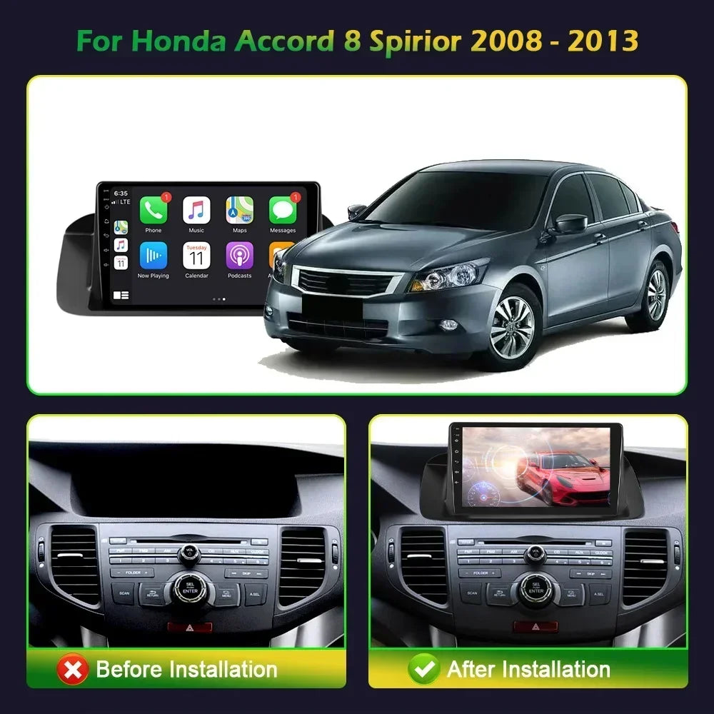 For Honda Accord 8 Spirior 2008-2013 Radio Carplay Car Multimedia Player Intelligent Syste