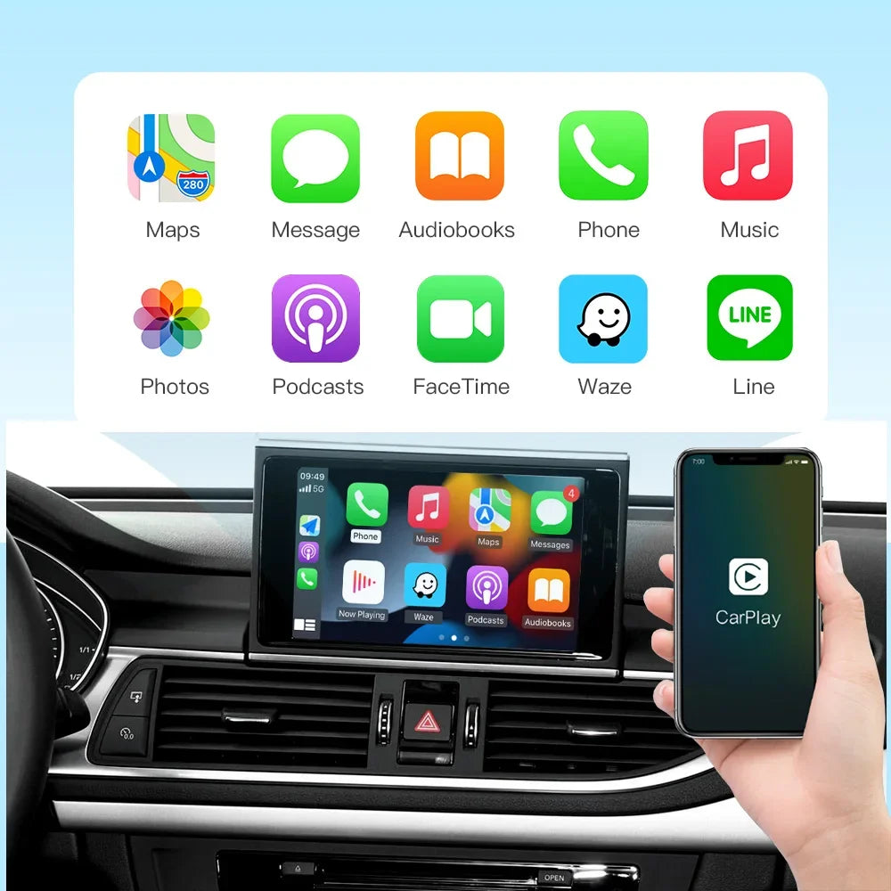 For Audi A6 A7 2012-2018 Wireless CarPlay Android Auto Interface Adapter Box Mirror Link B | AUTOKITSHOP