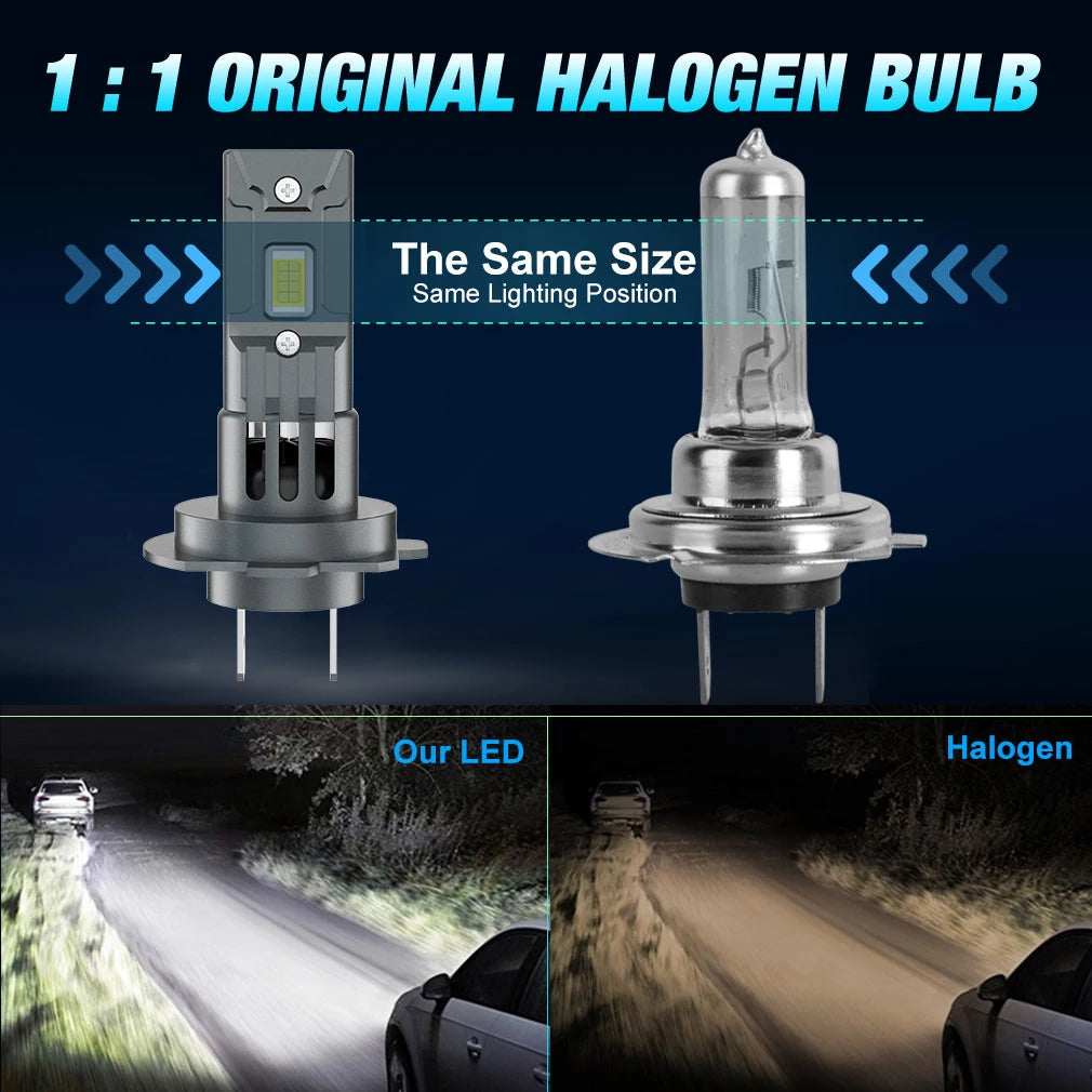 XSTORM H7 LED Headlight Kit Mini Wireless 60W 25000LM 6500K CSP for Car Headlamp Bulb Auto